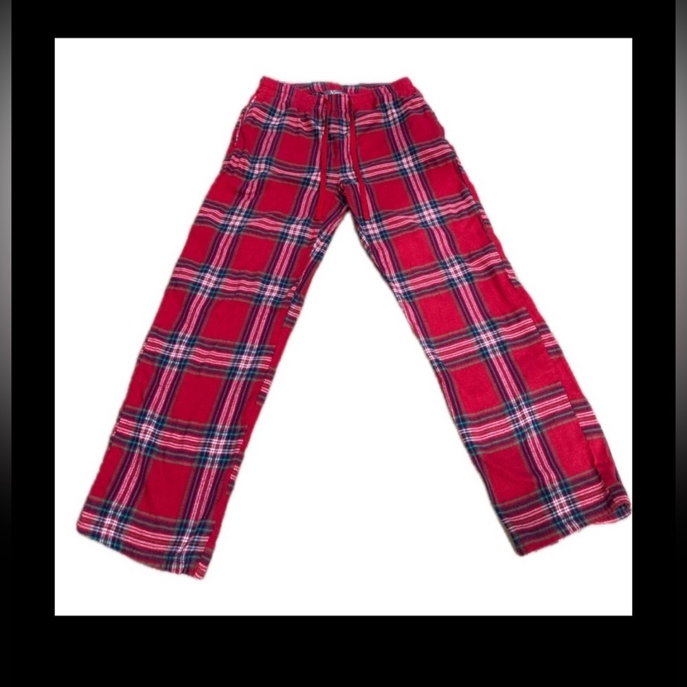 Natural Reflections Red Plaid Pajama Pants size Medium with Drawstring & Pockets